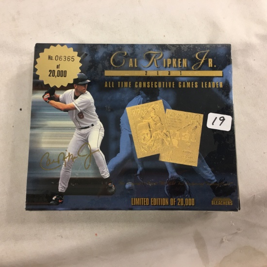 NIB Collector Bleachers Cal Ripken Jr. 23K All Gold Foil Trading Cards
