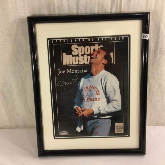 Colelctor Autograph Sports Illustrated Joe Montana Signed Framed Photograph 15"x12"