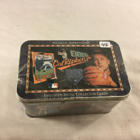 Collector Sealed Metallic Impressions Cal Ripken Jr. Trading Cards in Tin Box