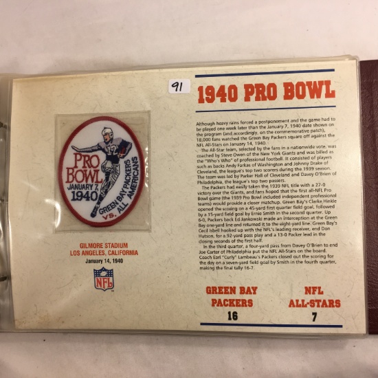 Collector NFL 1940 Pro Bowl Green Bay Packers vs. All Americans Official Patch