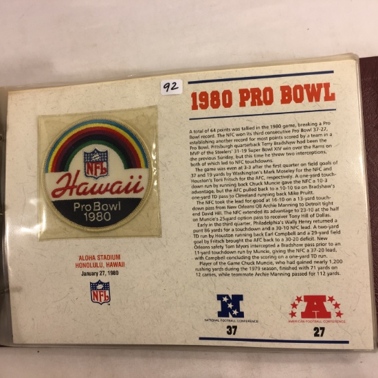 Collector NFL 1980 AFC-NFC Pro Bowl Hawaii Official Patch