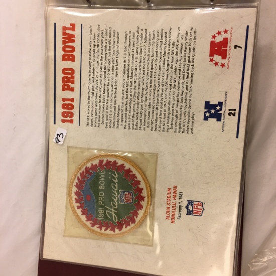 Collector NFL 1981 AFC-NFC Pro Bowl Hawaii Official Patch