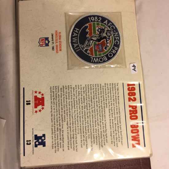 Collector NFL 1982 AFC-NFC Pro Bowl Hawaii Official Patch