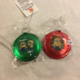 Lot of 2 Pieces Collector NWT Minions Christmas Ornaments - See Pictures