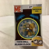 Collector NIB Illumination Minion Despicable Me Lenticular Dial Twin Bell Alarm Clock 7.5