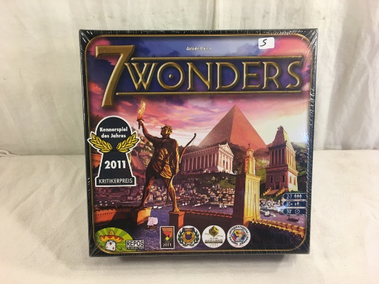 New Sealed in Box Repos Antoine Bauza 7 Wonders 2011 Board Game Box Size: 11x11" Box