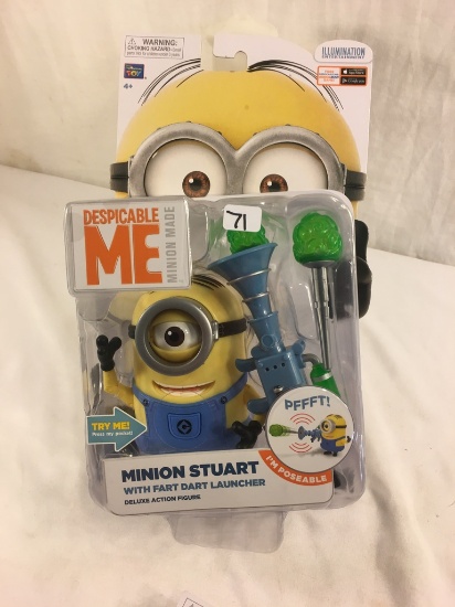 NIB Collector Illumination Ent. Despicable Me Minion Stuart W/Fart Dart Launcher Deluxe Figure 6.5"T