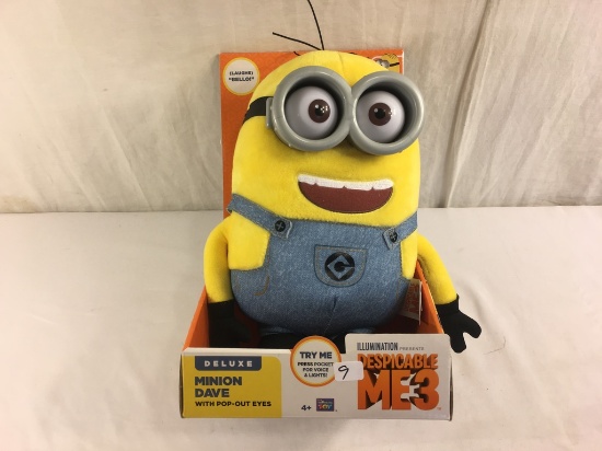 Collector NWT Dispicable Me 3 Deluxe Minion Dave With Pop-Out Eyes 11"Tall Figure