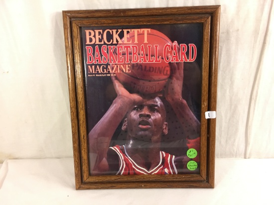 Collector Framed Beckett Basketball Card Magazine Issue #1 March/April 1990 12.5"x10"