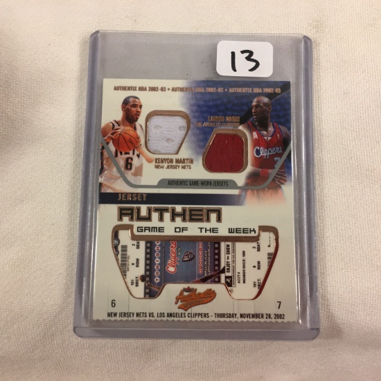 Collector 2002 NBA Fleer Jersey Authen Game of the Week Authentic Game Worn Jersey Card #6-7