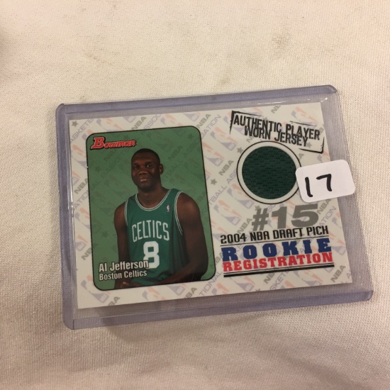 Collector 2004 NBA Topps Bowman Draft Pick Rookie Al Jefferson Celtics Game Worn Jersey Card