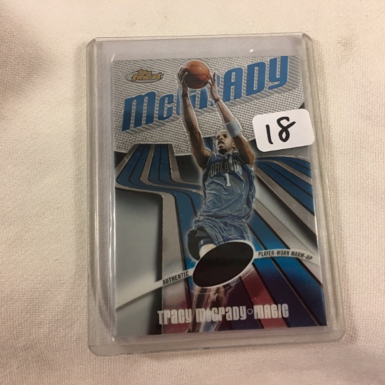 Collector 2004 NBA Topps Finest Tracy Mcgrady Magic Authentic Player worn Warm up Card
