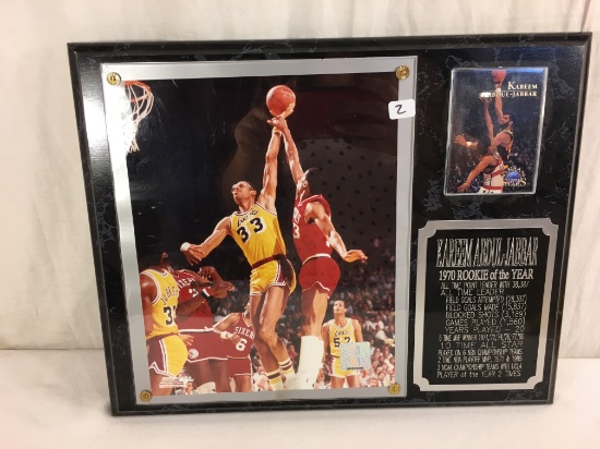 Collector Kareem Abdul-Jabbar 1970 Rookie of the Year Photo & Card Plaque 12"x15"