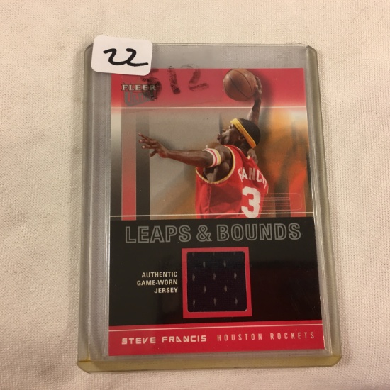 Collector 2003 NBA Fleer Ultra Leaps & Bounds Steve Francis Authentic Game Worn Jersey Card