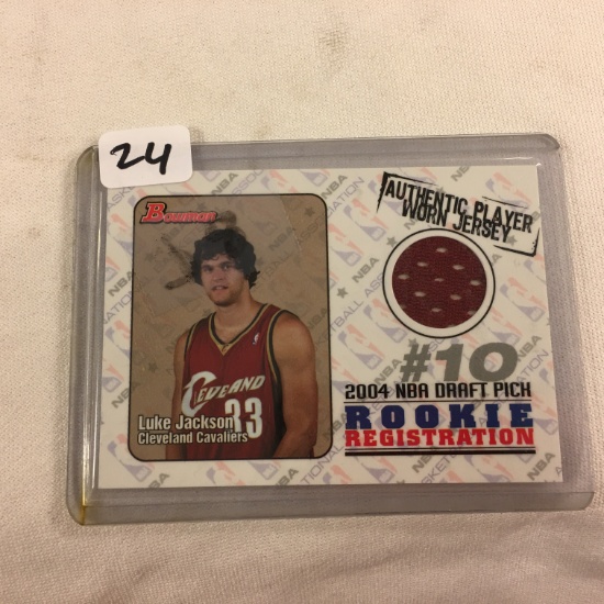 Collector 2004 NBA Topps Bowman Draft Pick Rookie Luke Jackson Authentic Game Worn Jersey Card