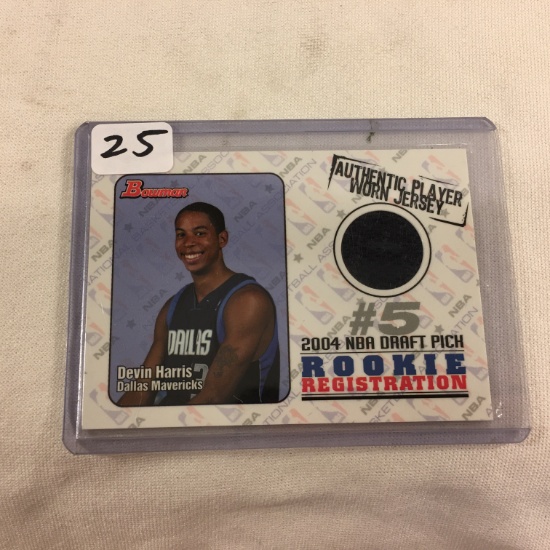Collector 2004 NBA Topps Bowman Draft Pick Rookie Devin Harris Authentic Game Worn Jersey Card