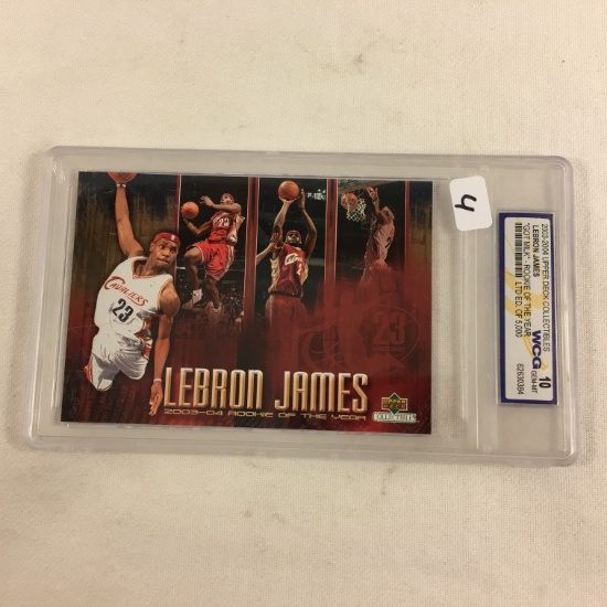 Collector '03-'04 Upper Deck Lebron James "Got Milk" Rookie of the Yr Photo Card WCG 10 GEM-MT