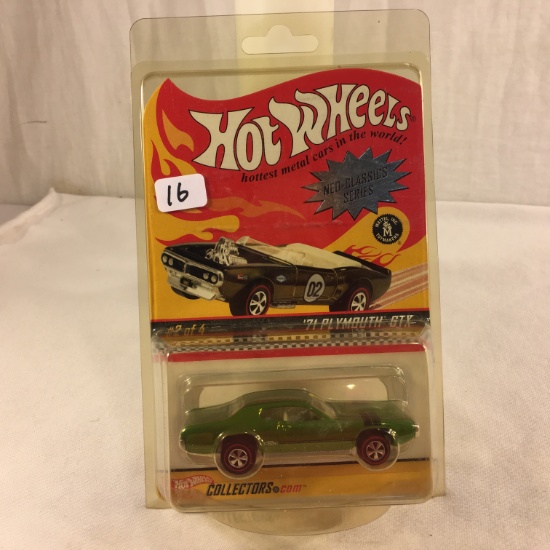 Collector NIP Hot wheels Redliner Wheels '71 Plymouth GTX #2 of 4 NEO-Classics Series 1/64 Sca;e