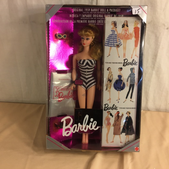 Collector 35th Anniversary 1959 Barbie Doll And Package Special Edition 13" Tall