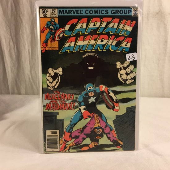 Collector Vintage Marvel Comics Captain America Comic Book No.251