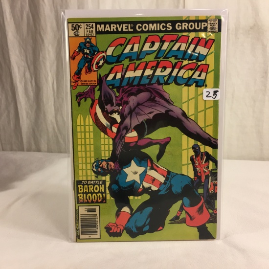 Collector Vintage Marvel Comics Captain America Comic Book No.254