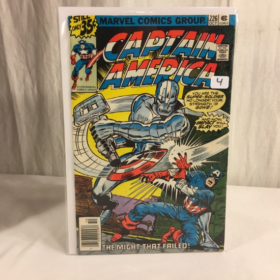 Collector Vintage Marvel Comics Captain America Comic Book No.226