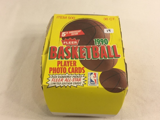 Box has Been Opened- But, each Package Still Sealed - 1990 Fleer Basketball Player Photo Sport Cards