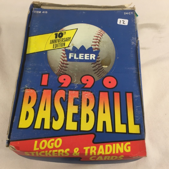 Box has Been Opened- But, each Package Still Sealed - 1990 Fleer Baseball Logo  Stickers & Trading C
