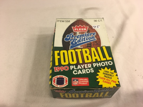 Box has Been Open- But, each Package Still Sealed -1990 Fleer Premiere Edition Football Player Cards