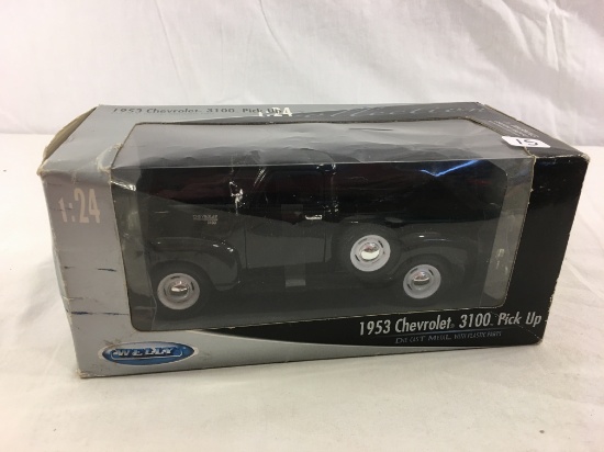 Collector NIB Welly 1953 Chevrolet 3100 Pick Up Die Cast Metal 1:24 Scale Black Truck