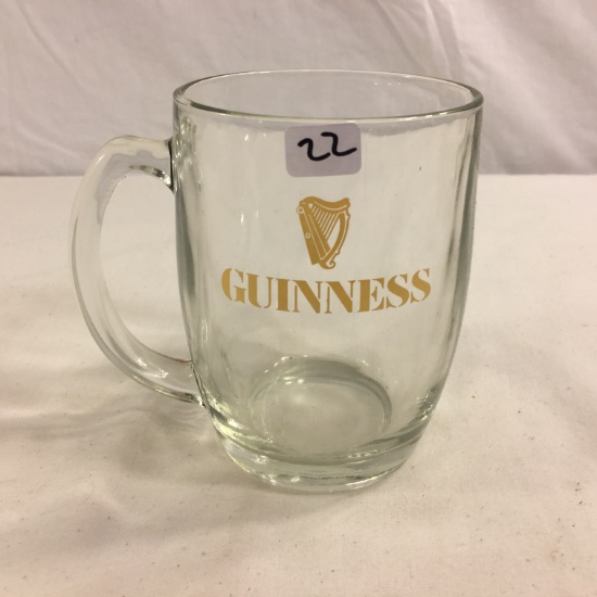 Collector Loose Guiness Clear Glass Stein/Mug  Size: 5"tall - See Pictures
