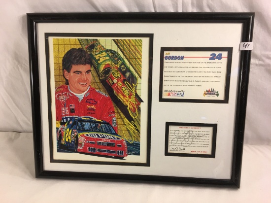 Collector Nascar Jeff Gordon #24 Picture in Frame Size: 15x12"- See Pictures