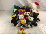Lot of 15 Pieces Collector Beannie Babies Stuff Toys Assorted Sizes - See Photos