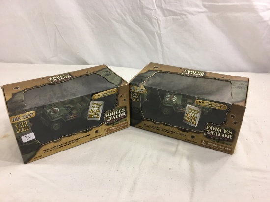 Lot of 2 Pieces Collector Forces Of Valor Combat Proven Machines 1:32 Scale US Jeep Willys
