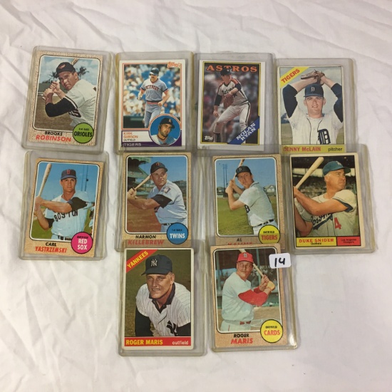 Lot of 10 Pieces Collector Vintage Baseball Sport Cards Assorted Players - See Photos