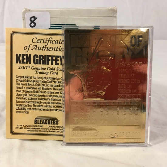 Collector 1996 Bleachers Ltd. Edt Ken Griffey Junior  23Kt Gold Foil Trading Card