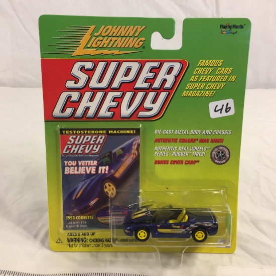 NIP Collector Johnny Lightning Super Chevy DieCast Metal Body & Chassis "1998 Corvette"