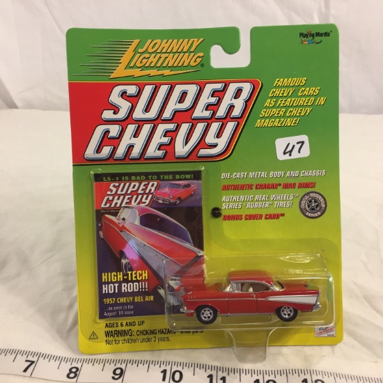 NIP Collector Johnny Lightning Super Chevy DieCast Metal Body & Chassis "1957 Chevy Bel Air"