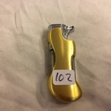 Collector Look's New Stainless/Gold Color Pocket Lighter - See Pictures