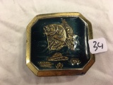 Collector Vintage Copyright 1977 The great Of American Belt Buckle Serial #524 Size:2.1/2