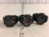 Lot of 3 Pieces Collector Rubber Wristband Men' Watch - See Pictures