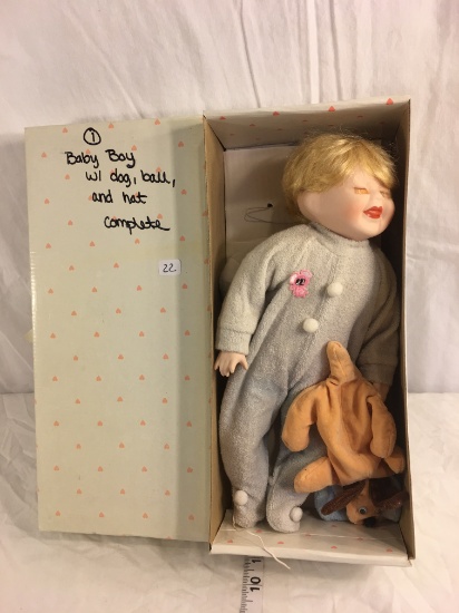 Collector Loose in Box 1 Baby Boy Porcelain Baby Doll 14.5"Tall Box Size