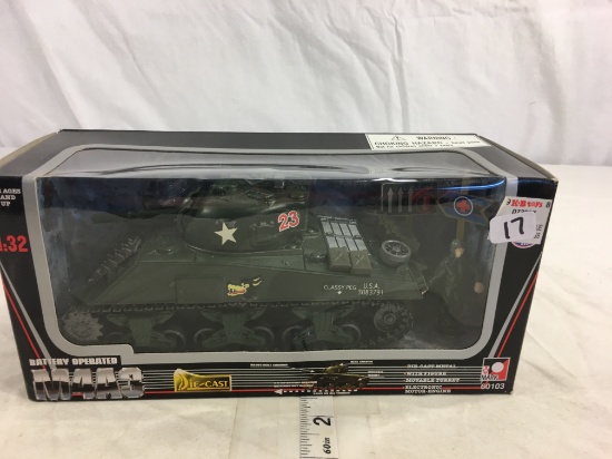 Collector Toy Mark 60103 Battery Operated M4A3 1/32 Scale DieCast Metal w/Figure