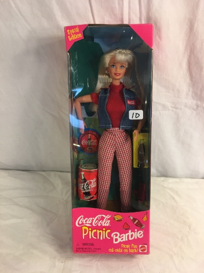 Collector NIB Barbie Mattel Coca Cola Picnic Barbie Fun doll 12.5"tall Box