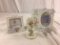 Lot of 3 Pieces Assorted Figurine and Porcelain Frame Precious Moments - See Pictures