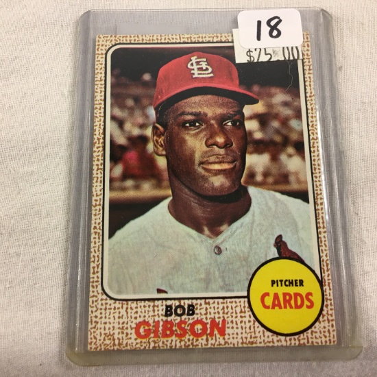 Collector Vintage 1967 T.C.G. Sport Baseball Card Bob Gibson #100 Topps St. Louis Sport Trading Card