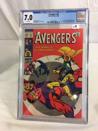 Collector Vintage Marvel Comics CGC Universal Grade 7.0 The Avengers #59 Comic Book