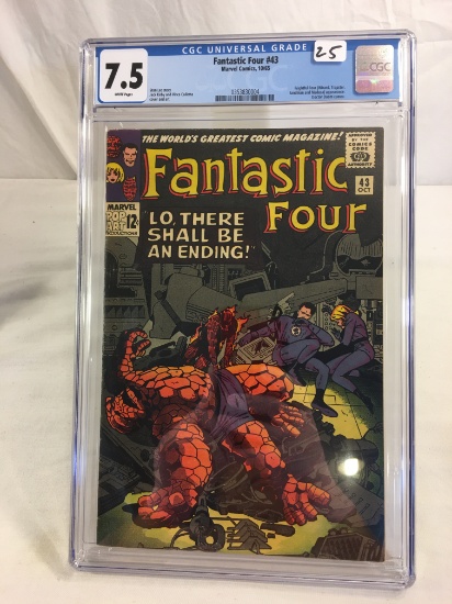 Collector Vintage Marvel Comics CGC Universal Grade 7.5 Fantastic Four #43 Comic Book