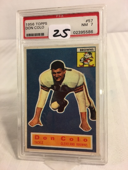 Collector PSA 1956 Vintage Topps Don Colo #57 NM 7 #02395586 Football Sport Card Cleveland Browns