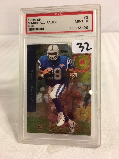 Collector PSA 1994 SP Marshall Faulk Foil #3 Mint 9 301173406 Sport Football Trading Card